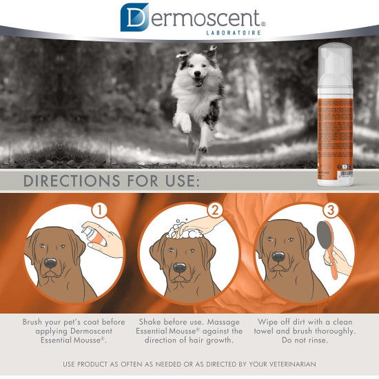 Dermoscent Essential Mousse – Spumă de Curățare fără Clătire pentru Câini – 150 ml